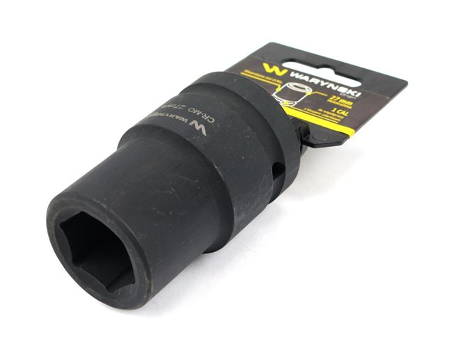 Nasadka udarowa sześciokątna 1" długa. 27 mm. CrMo. DIN 3129 Waryński