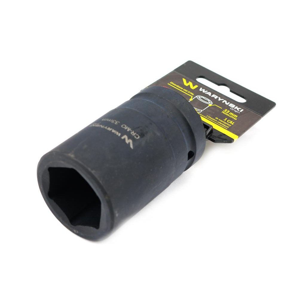Nasadka udarowa sześciokątna 1"długa. 33 mm. CrMo. DIN 3129 Waryński