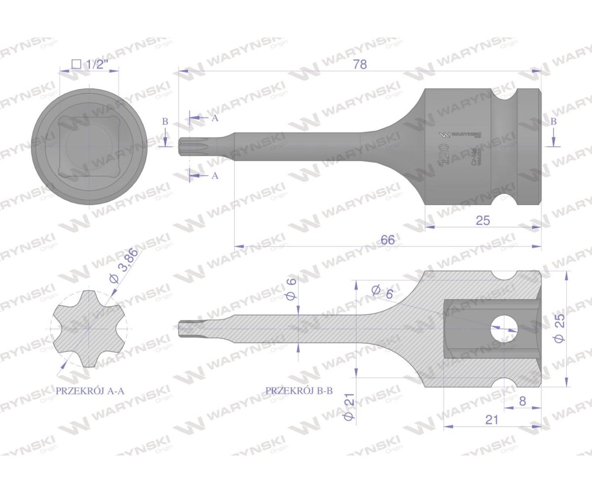 Nasadka udarowa 1/2 gwiazdkowa STAR T20 Waryński