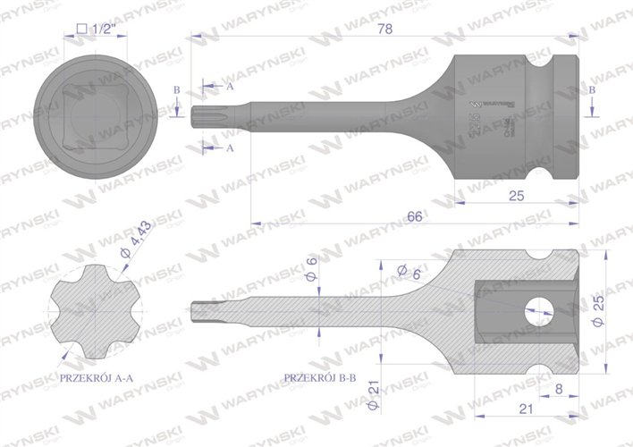 Nasadka udarowa 1/2 gwiazdkowa STAR T25 Waryński