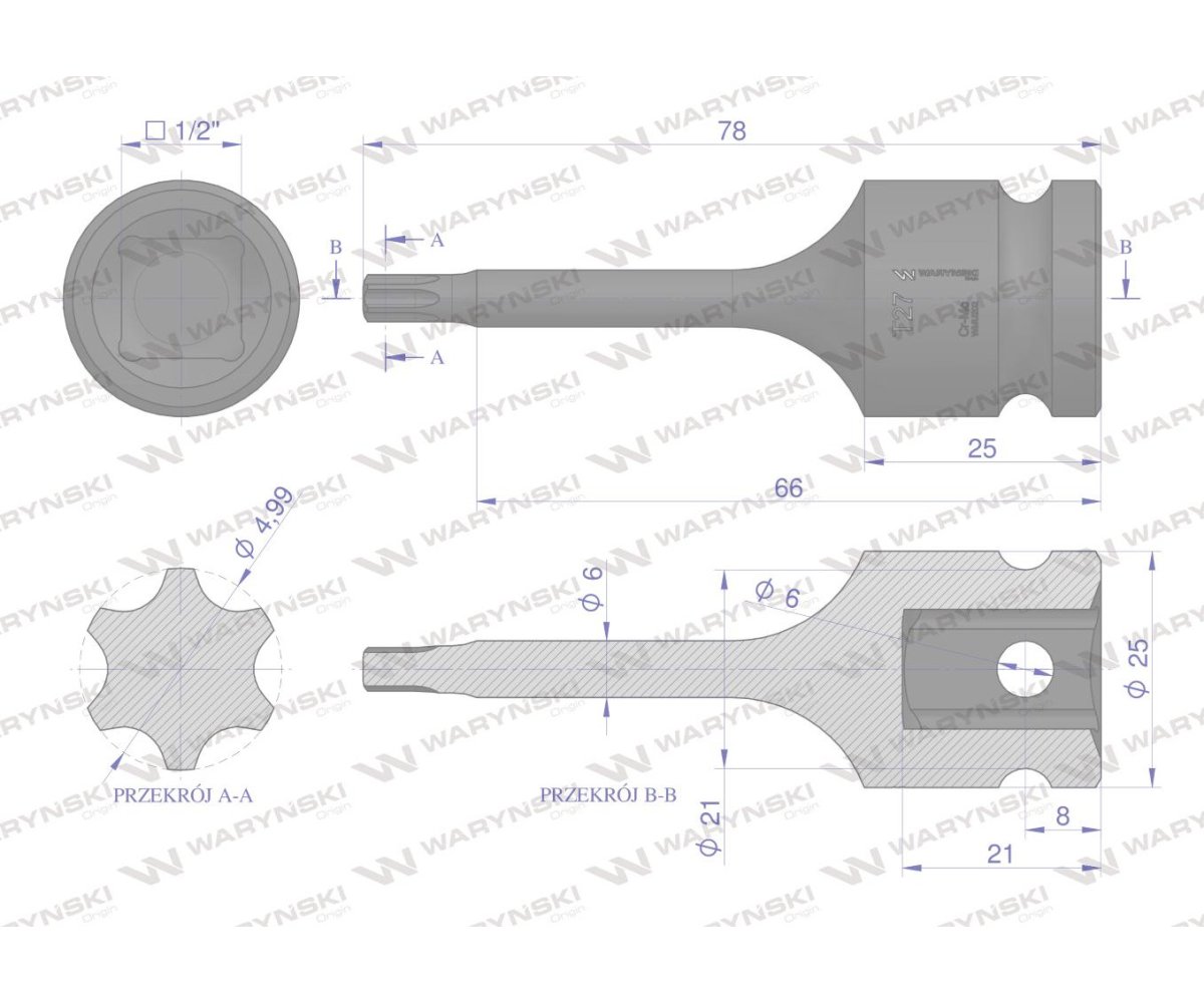 Nasadka udarowa 1/2 gwiazdkowa STAR T27 Waryński