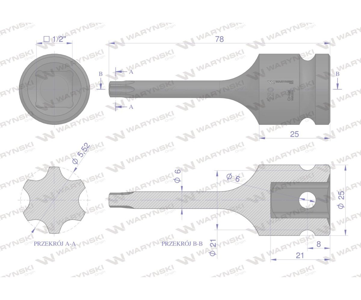 Nasadka udarowa 1/2 gwiazdkowa STAR T30 Waryński