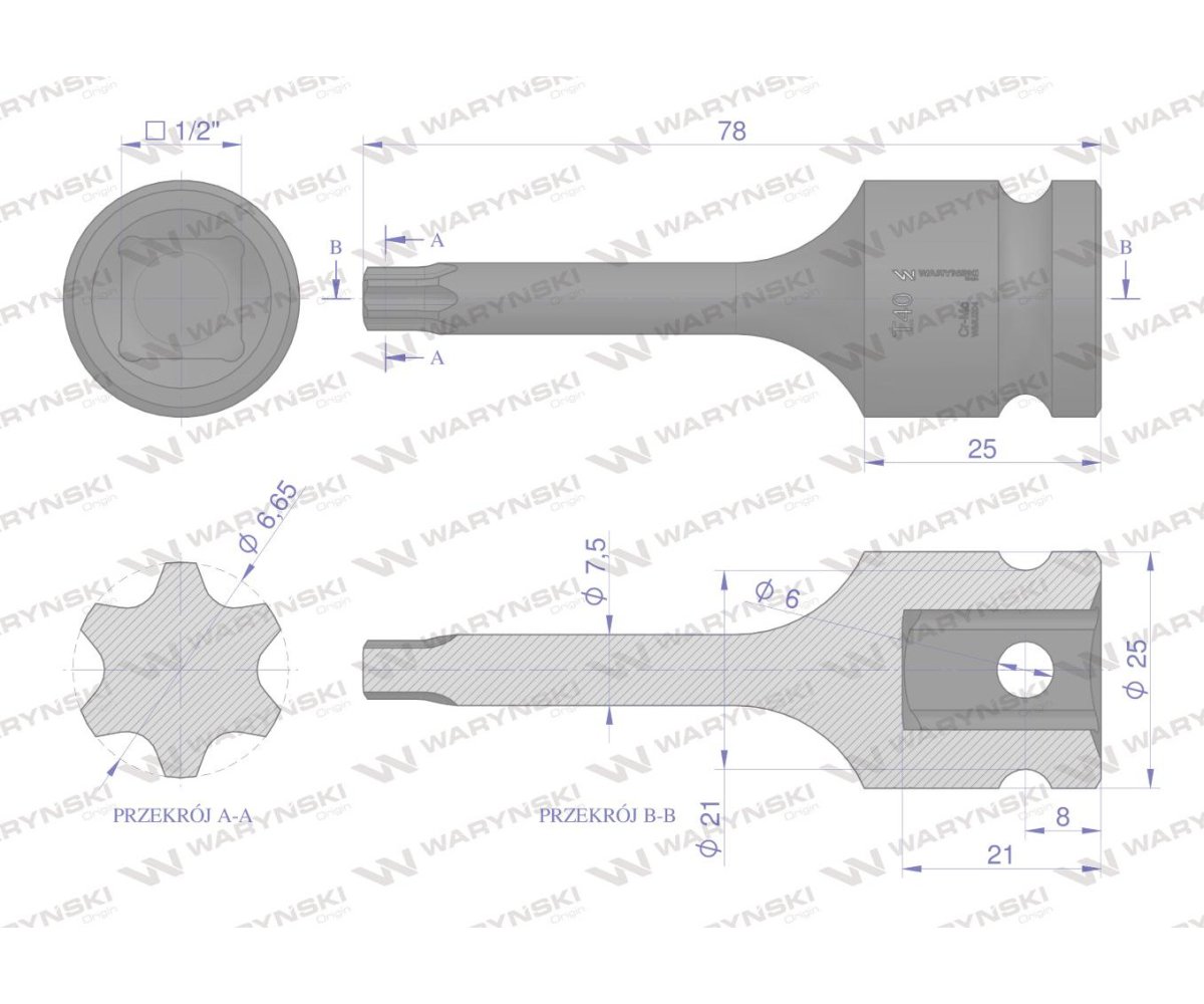 Nasadka udarowa 1/2 gwiazdkowa STAR T40 Waryński