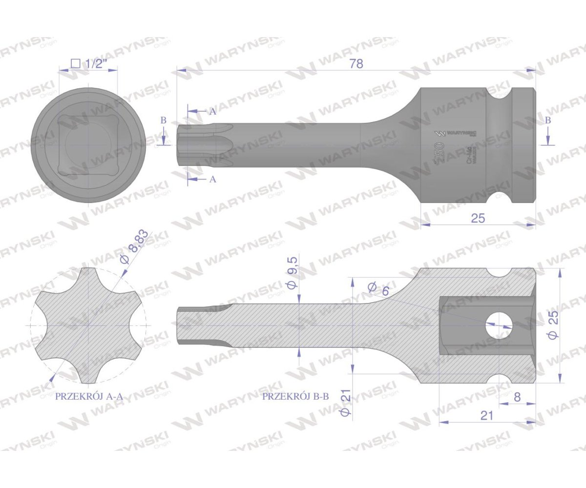 Nasadka udarowa 1/2 gwiazdkowa STAR T50 Waryński