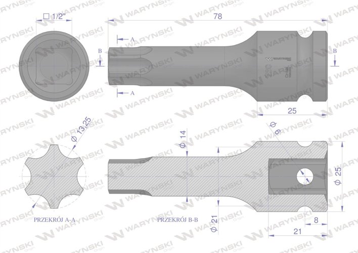Nasadka udarowa 1/2 gwiazdkowa STAR T60 Waryński