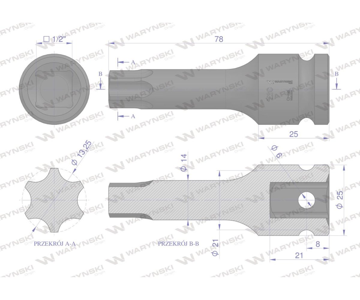 Nasadka udarowa 1/2 gwiazdkowa STAR T60 Waryński