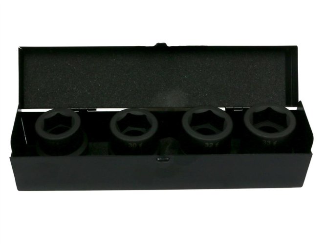 Zestaw nasadek udarowych 1" 4 cz. 27. 30. 32. 33 mm ze stali CrMo DIN 3129 Waryński