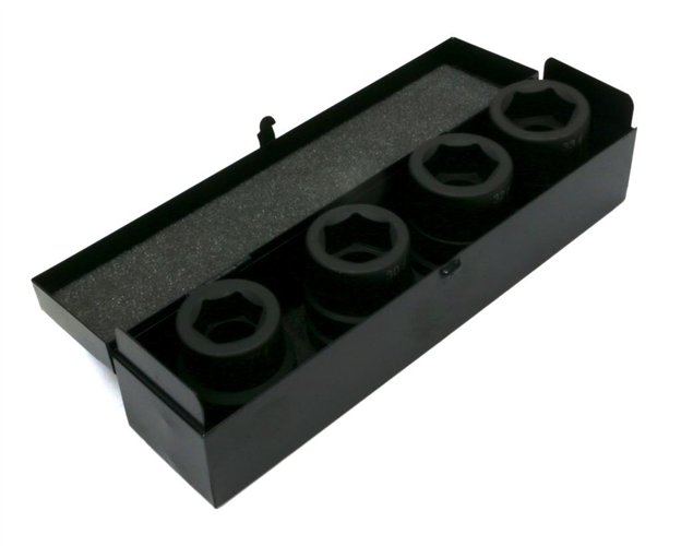 Zestaw nasadek udarowych 1" 4 cz. 27. 30. 32. 33 mm ze stali CrMo DIN 3129 Waryński