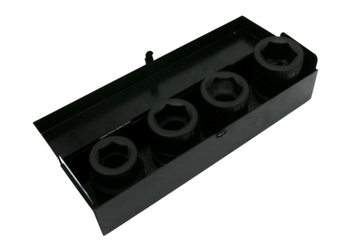 Zestaw nasadek udarowych 1" 4 cz. 27. 32. 33. 36 mm ze stali CrMo DIN 3129 Waryński