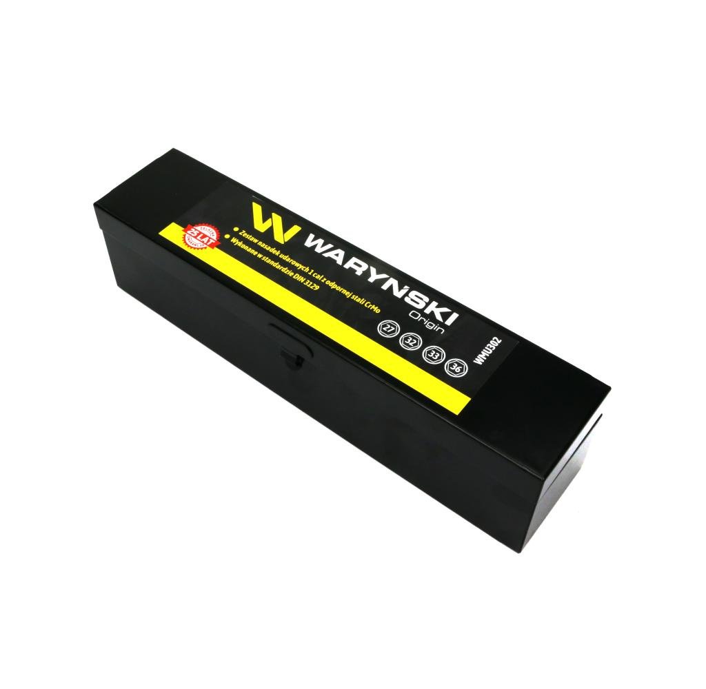 Zestaw nasadek udarowych 1" 4 cz. 27. 32. 33. 36 mm ze stali CrMo DIN 3129 Waryński