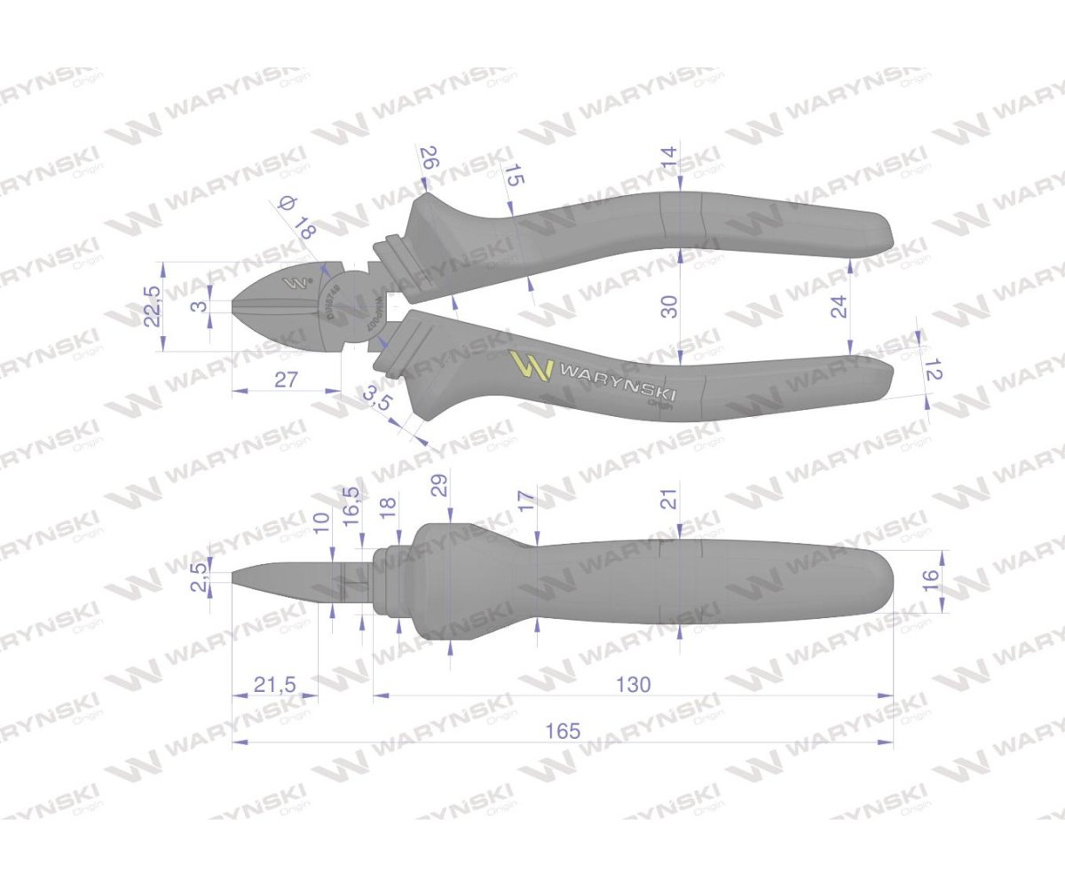 Szczypce boczne 160 mm Waryński