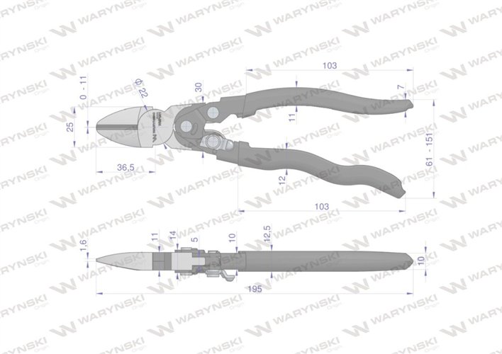 Szczypce do cięcia chwyt wzmocniony przegubem Waryński
