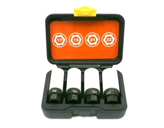 Zestaw nasadek udarowych 1/2 z uchwytem kluczowym. do awaryjnego odkręcania 5 el Waryński