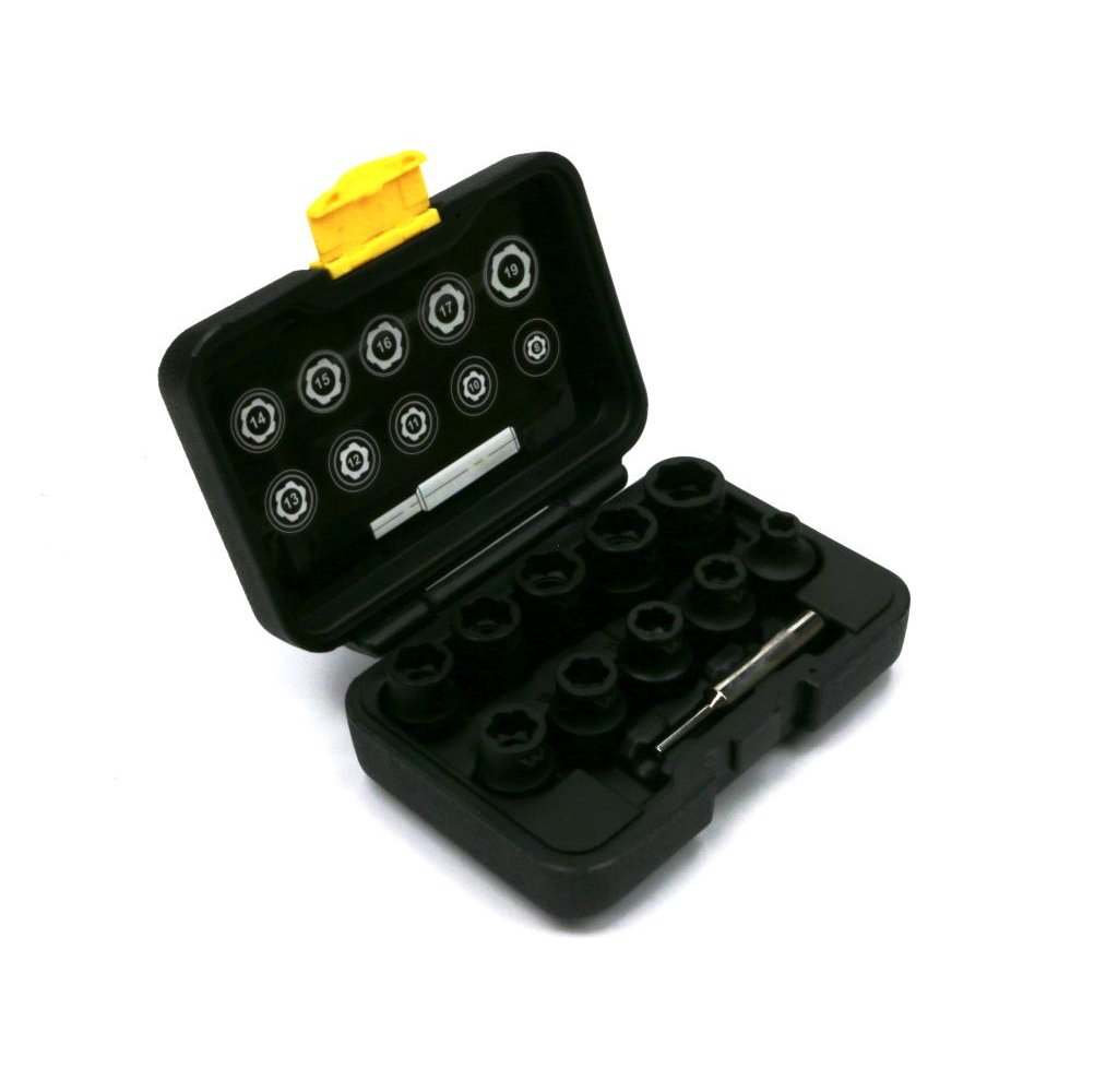 Zestaw nasadek udarowych 1/2 z uchwytem kluczowym do awaryjnego odkręcania 11 el Waryński