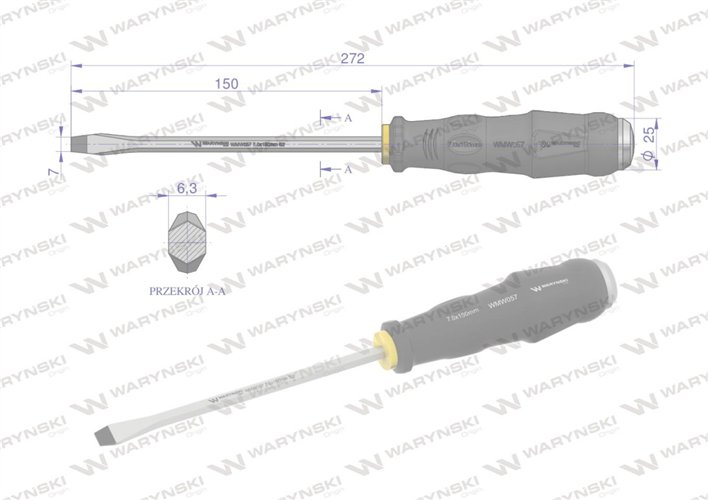 Wkrętak do pobijania 7.0x150mm Waryński