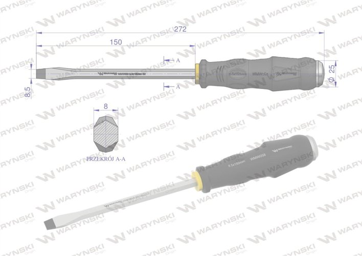 Wkrętak do pobijania 8.5x150mm Waryński