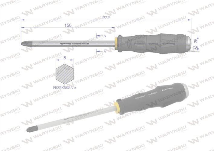 Wkrętak do pobijania PH3x150mm Waryński