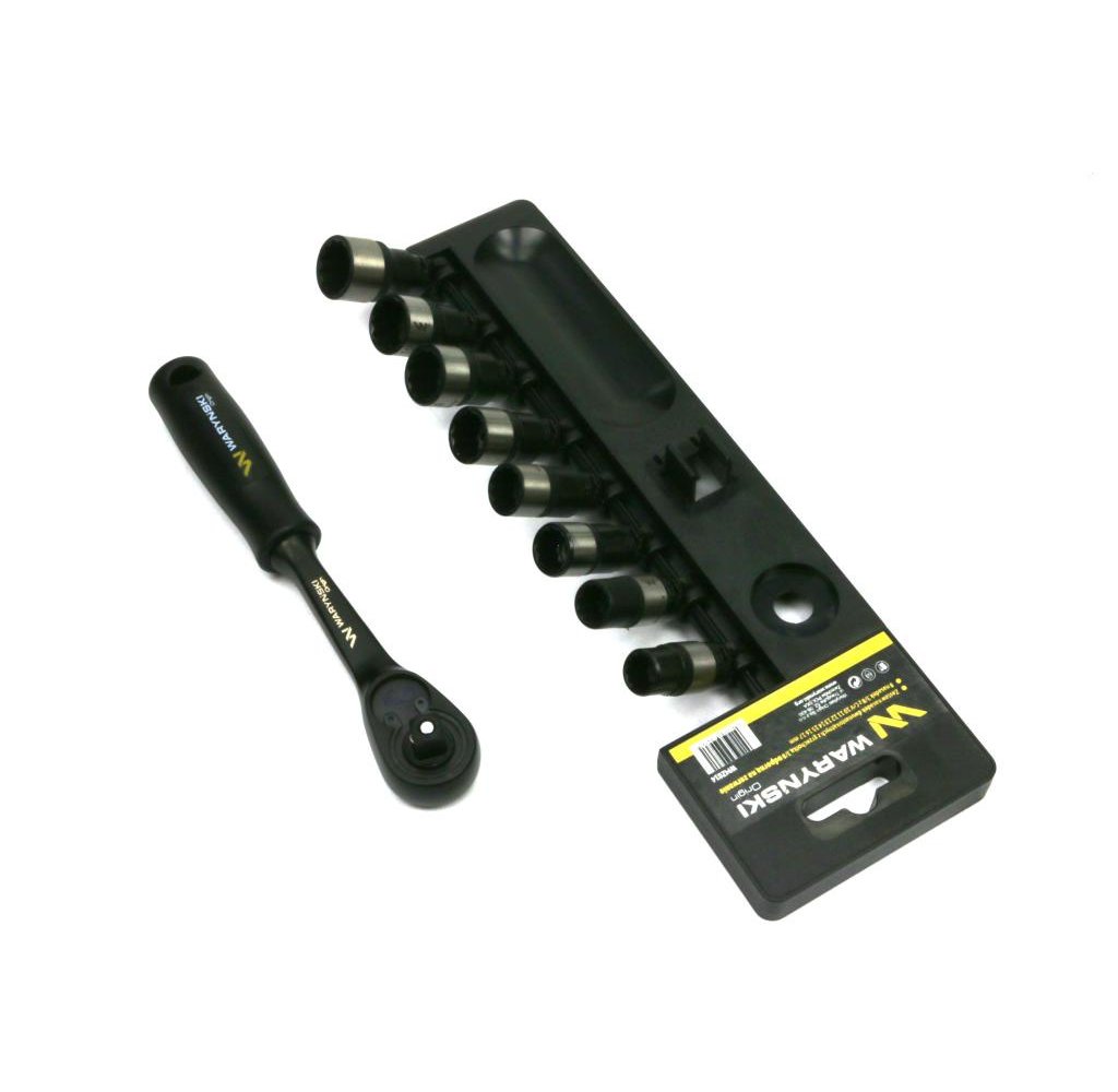 Zestaw L nasadek 3/8 10 11 12 13 14 15 16 17 mm z grzechotką Waryński