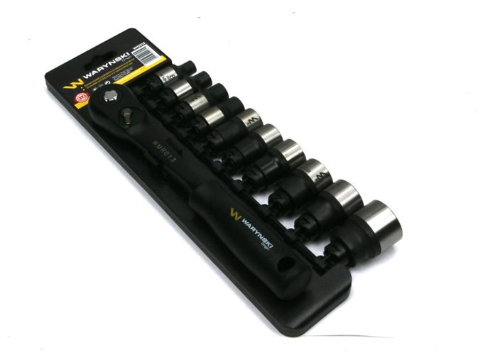 Zestaw L nasadek 1/2 z grzechotką 8 10 12 13 17 18 20 22 24 27 mm 11 el Waryński