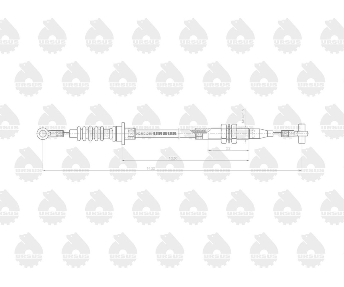 Linka - Hamulec L-1430mm 3714536M1 MF ORYGINAŁ URSUS