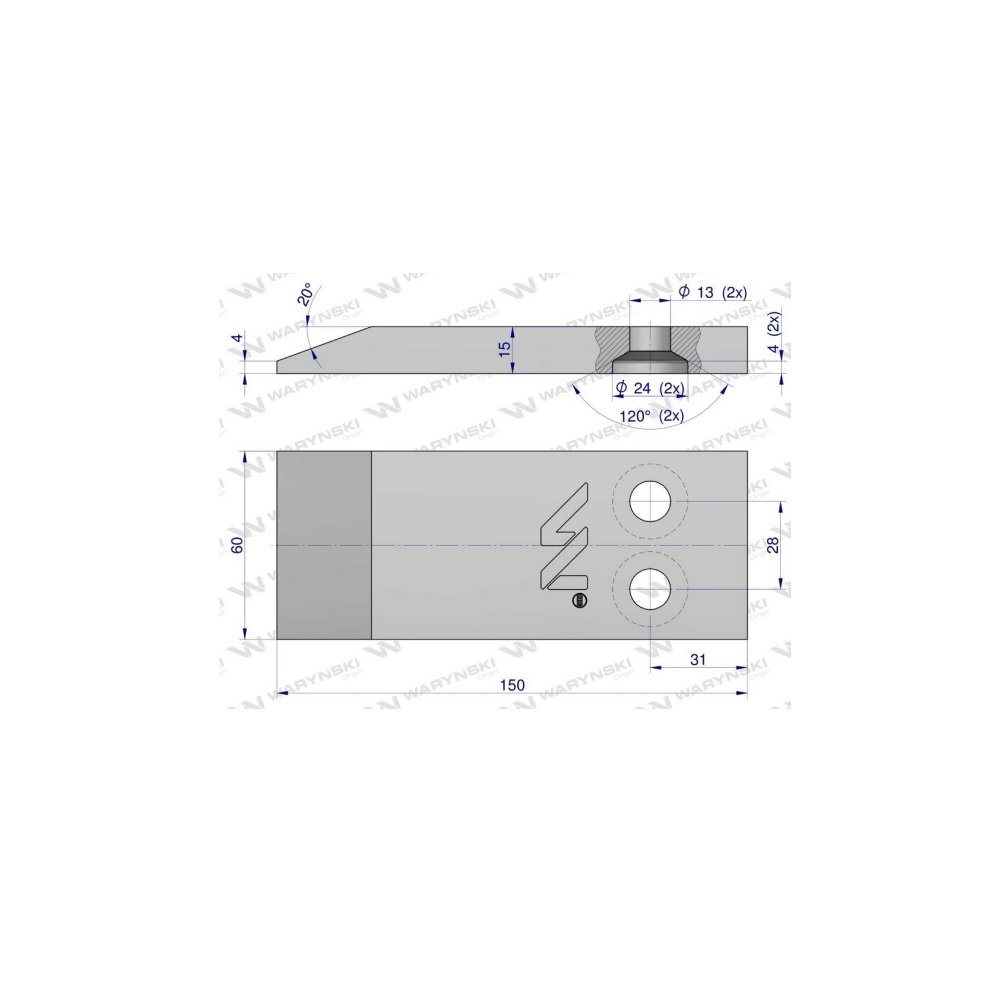 Dłuto dziób redlicy głębosza skręcanego zastosowanie Unia Kret stal borowa WARYŃSKI