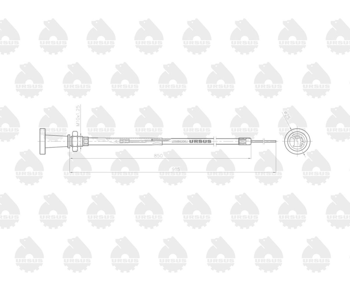 Linka - Gaszenie silnika L-915mm 1699561M91 MF 4512 ORYGINAŁ URSUS