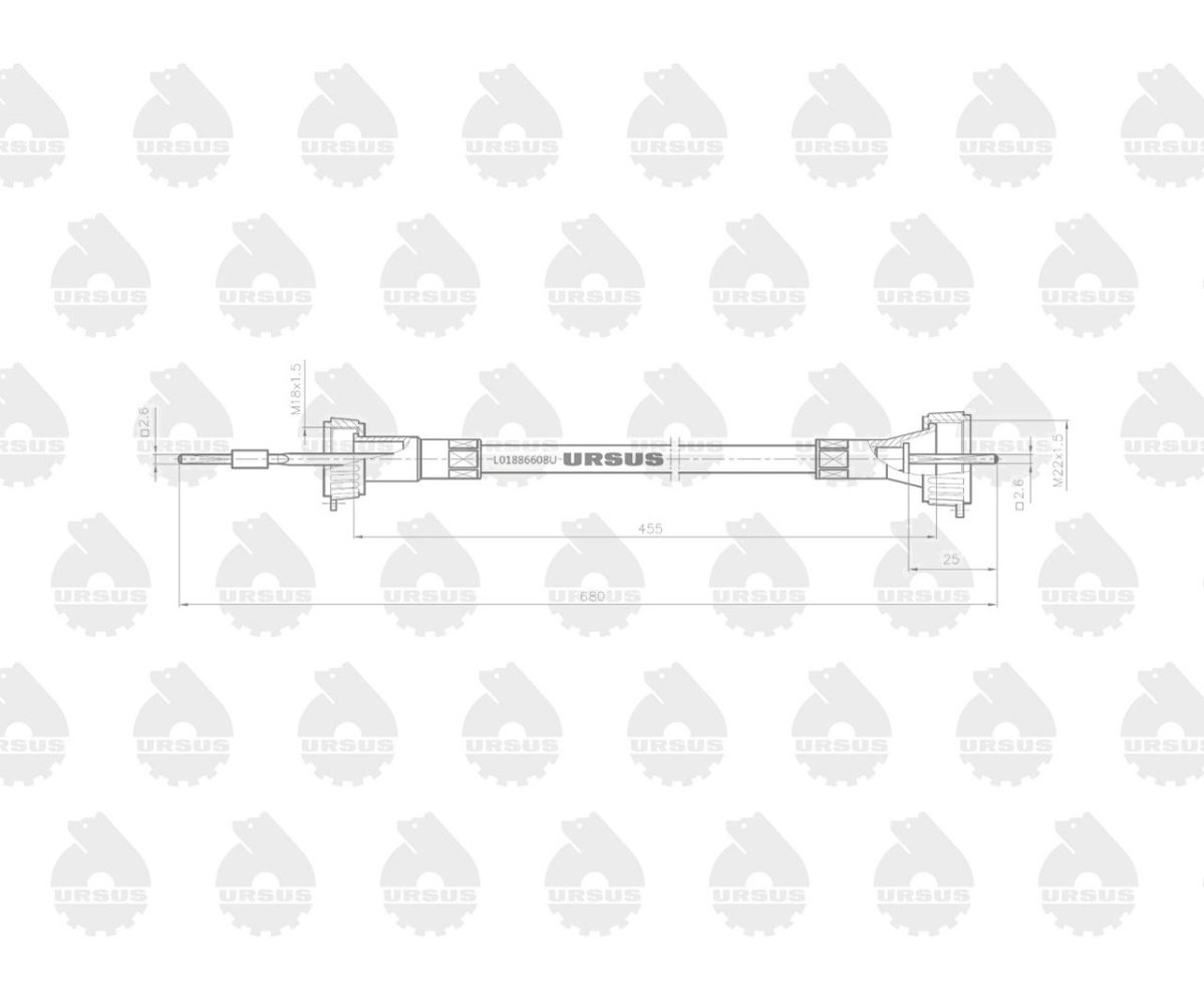 Linka - Licznika MTG (motogodzin) L-680mm C-328 ORYGINAŁ URSUS