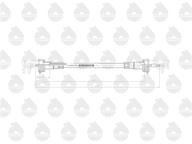 Linka - Licznika MTG (motogodzin) L-1655mm/1695mm (46657330) 40115212. 886603 C-360 ORYGINAŁ URSUS
