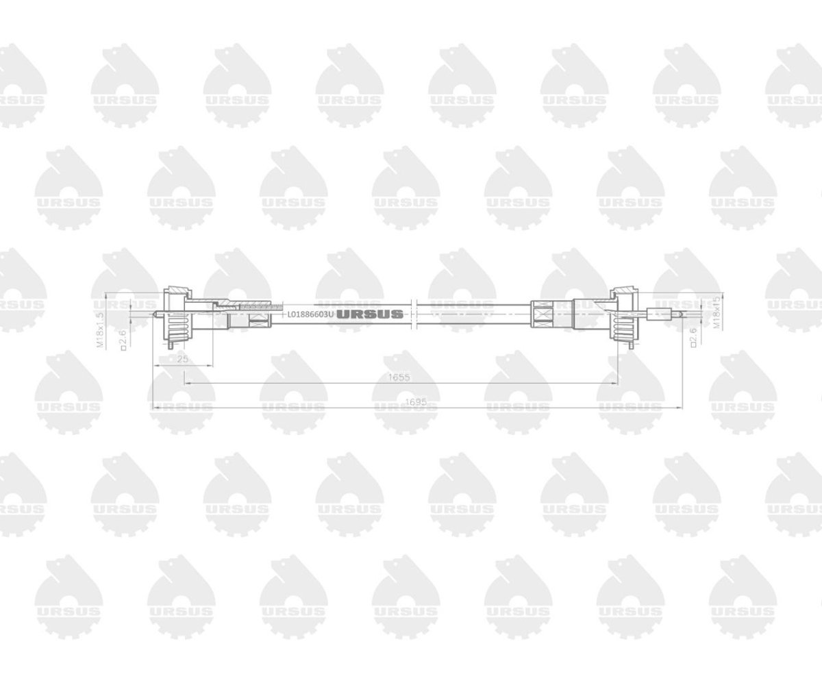 Linka - Licznika MTG (motogodzin) L-1655mm/1695mm (46657330) 40115212. 886603 C-360 ORYGINAŁ URSUS