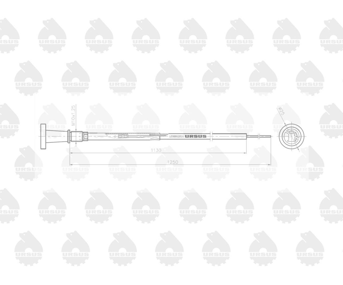 Linka - Gaszenie silnika L-1250mm C-360 3P ORYGINAŁ URSUS
