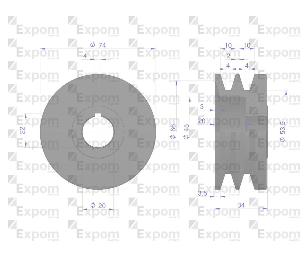 Koło pasowe alternatora 2-paski 9515672EX C-385 Nowy Typ EXPOM KWIDZYN eu