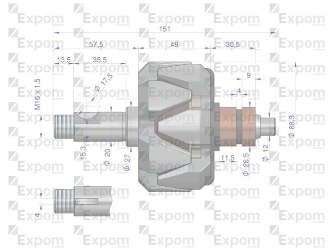 Wirnik alternatora 9515672EX C-385 Nowy Typ EXPOM KWIDZYN eu