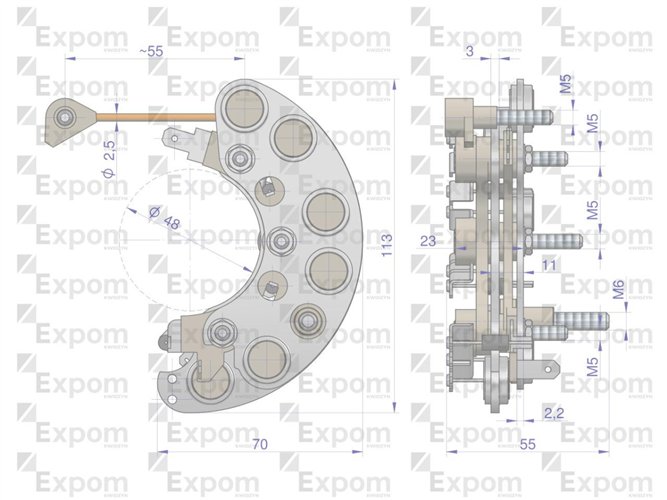 Prostownik alternatora 9515672EX C-385 Nowy Typ EXPOM KWIDZYN eu