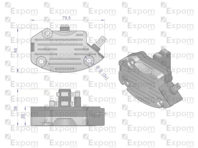Regulator napięcia alternatora AX230000 AX260000EX C-330 C-360 Nowy Typ EXPOM KWIDZYN eu