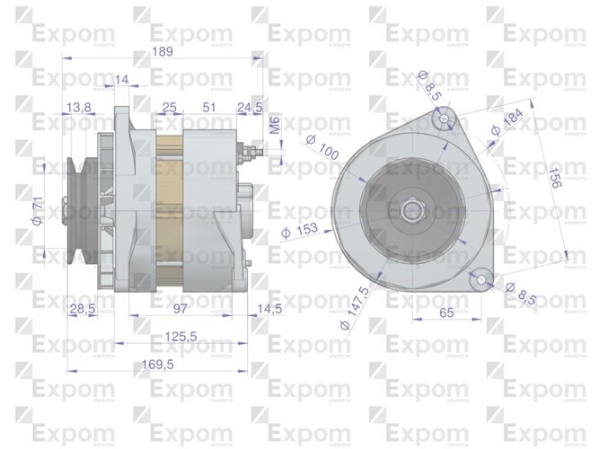 Alternator A120E 400257ER. 3660200 28V 40A Bizon EXPOM KWIDZYN eu