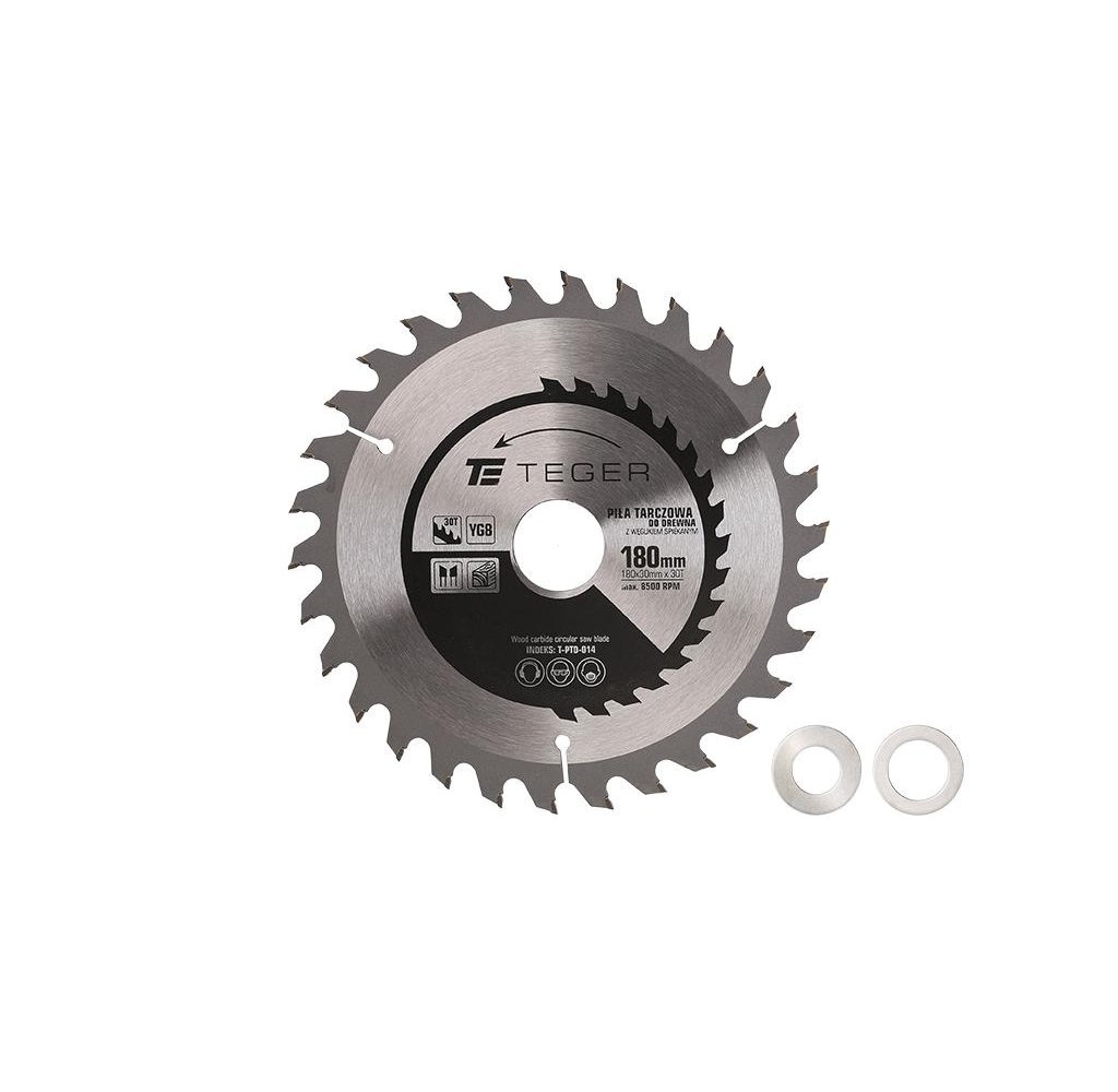 Piła tarczowa do drewna z węglikiem spiekanym 180x30x30T / TEGER