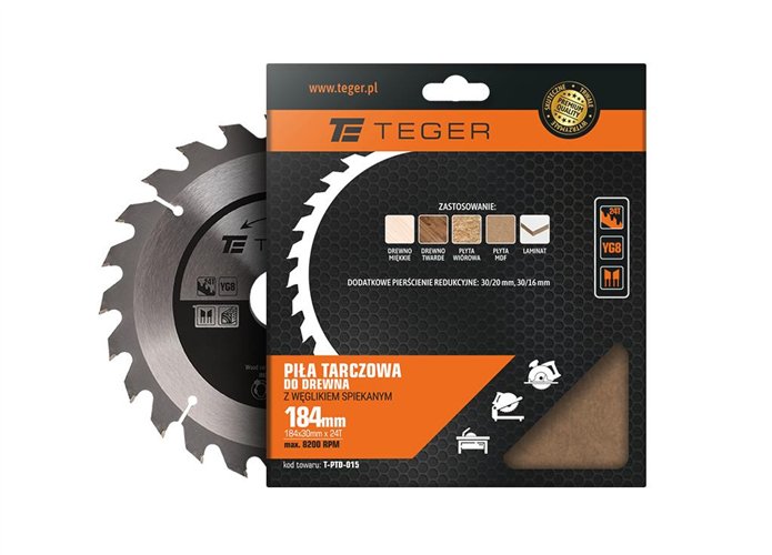 Piła tarczowa do drewna z węglikiem spiekanym 184x30x24T / TEGER