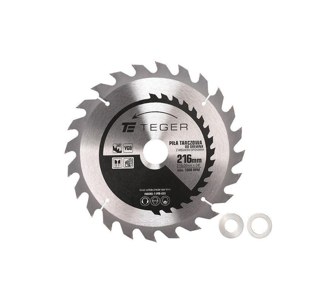 Piła tarczowa do drewna z węglikiem spiekanym 216x30x24T / TEGER