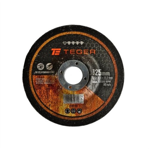 Tarcza korundowa do szlifowania 125x 8.0 mm sprzedawane po 5 szt. TEGER