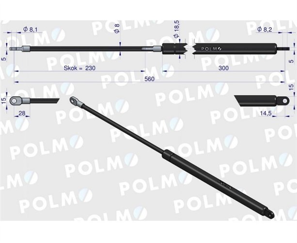 Siłownik New Holland 320792350 POLMO