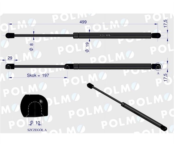 Siłownik drzwi Case 3301488M9 POLMO