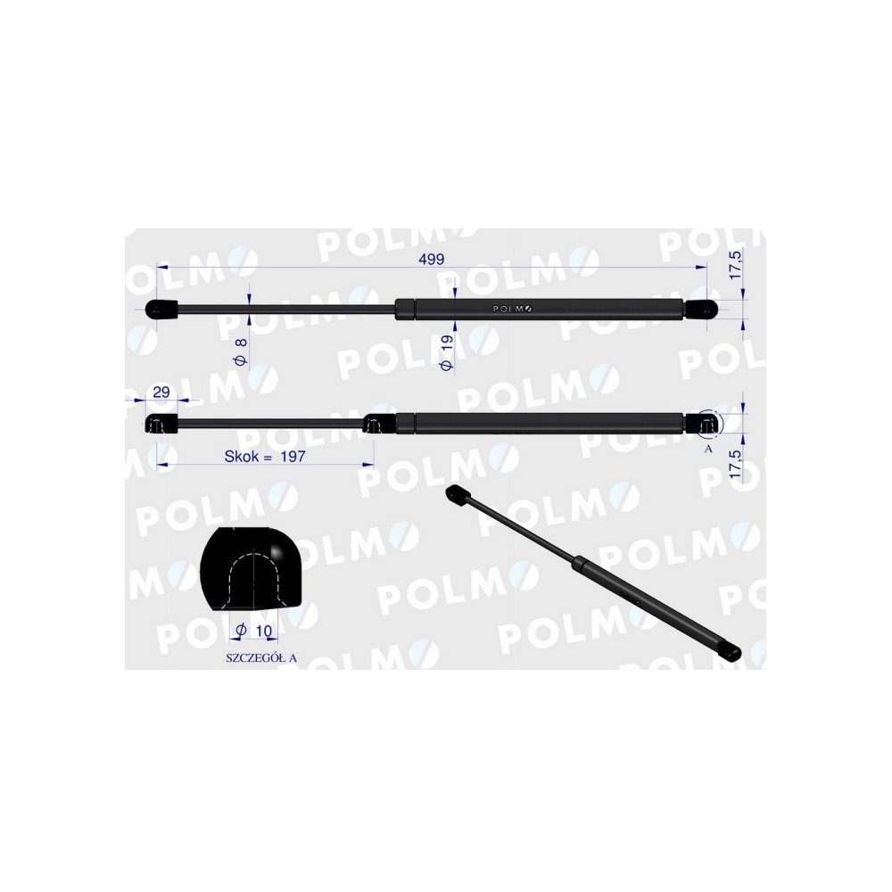 Siłownik drzwi Case 3301488M9 POLMO