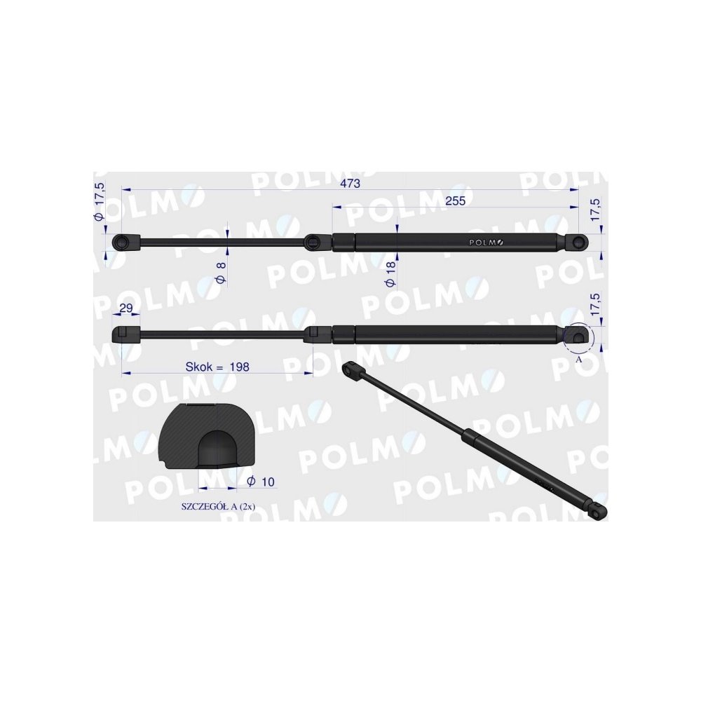 Siłownik drzwi New Holland 65498163 POLMO