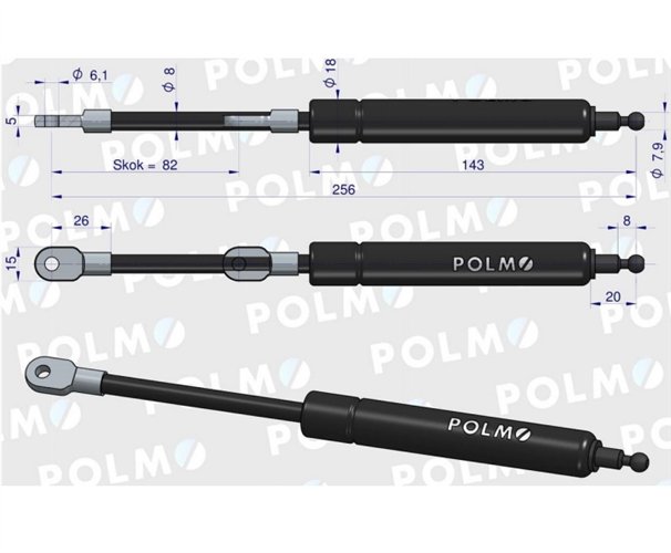 Siłownik szyberdachu New Holland 82002925 POLMO