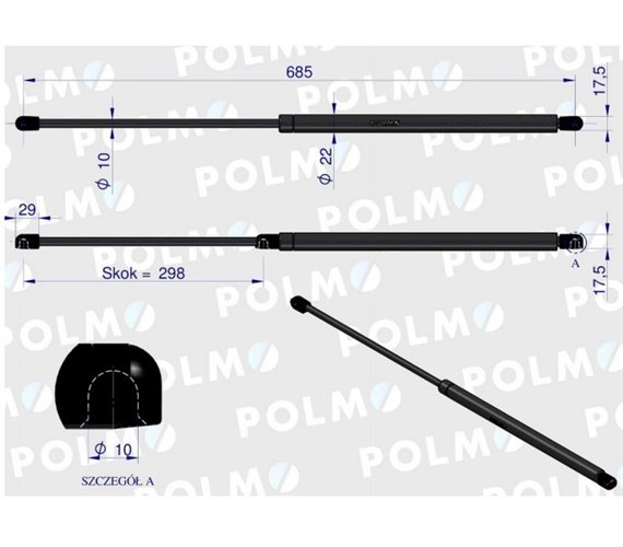 Siłownik podnoszenia maski New Holland 82011092 POLMO