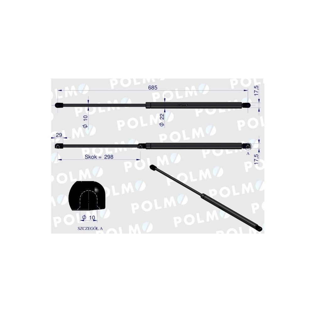 Siłownik podnoszenia maski New Holland 82011092 POLMO