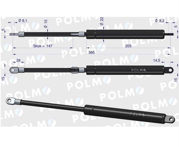 Siłownik podnoszenia maski John Deere AL78435 POLMO