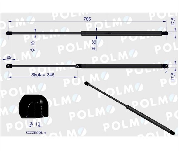 Siłownik podnoszenia maski John Deere RE63872 POLMO