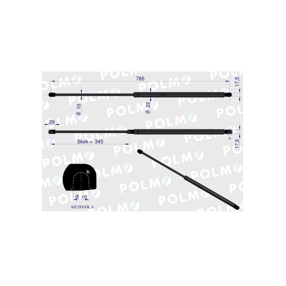 Siłownik podnoszenia maski John Deere RE63872 POLMO