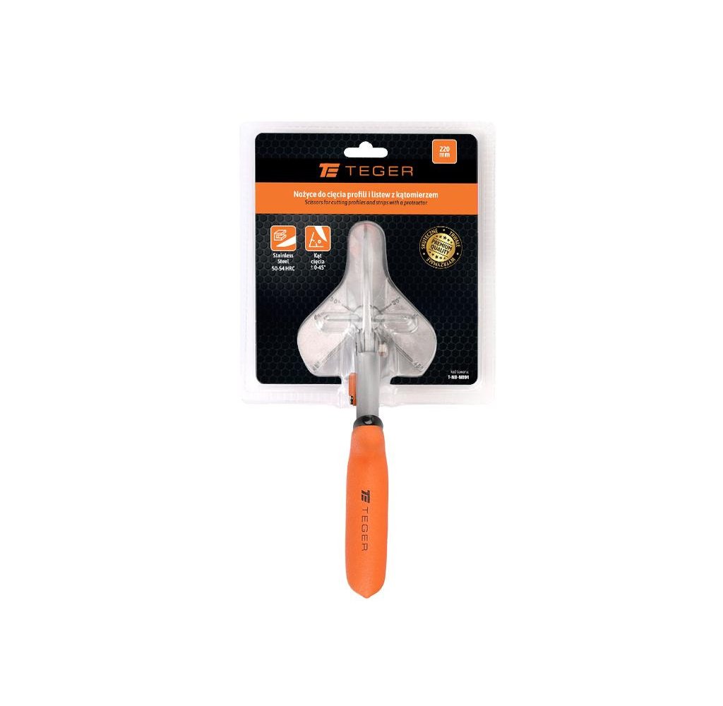 Nożyce do cięcia profili i listew z kątomierzem / TEGER